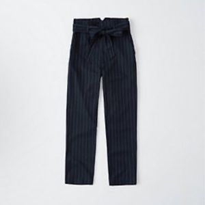 NWT Abercrombie & Fitch Tapered Menswear Pant Navy White Striped XS Petite Short